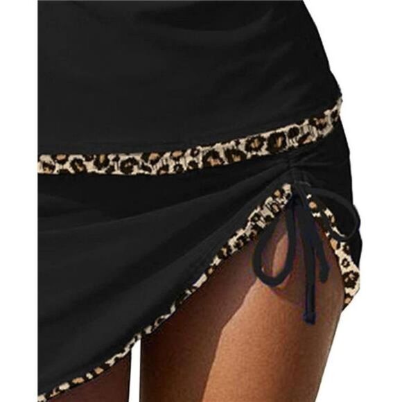 Sexy Tankini Swimsuits with Skirt: Color Block Bathing Suits for Women - Picture 5 of 6